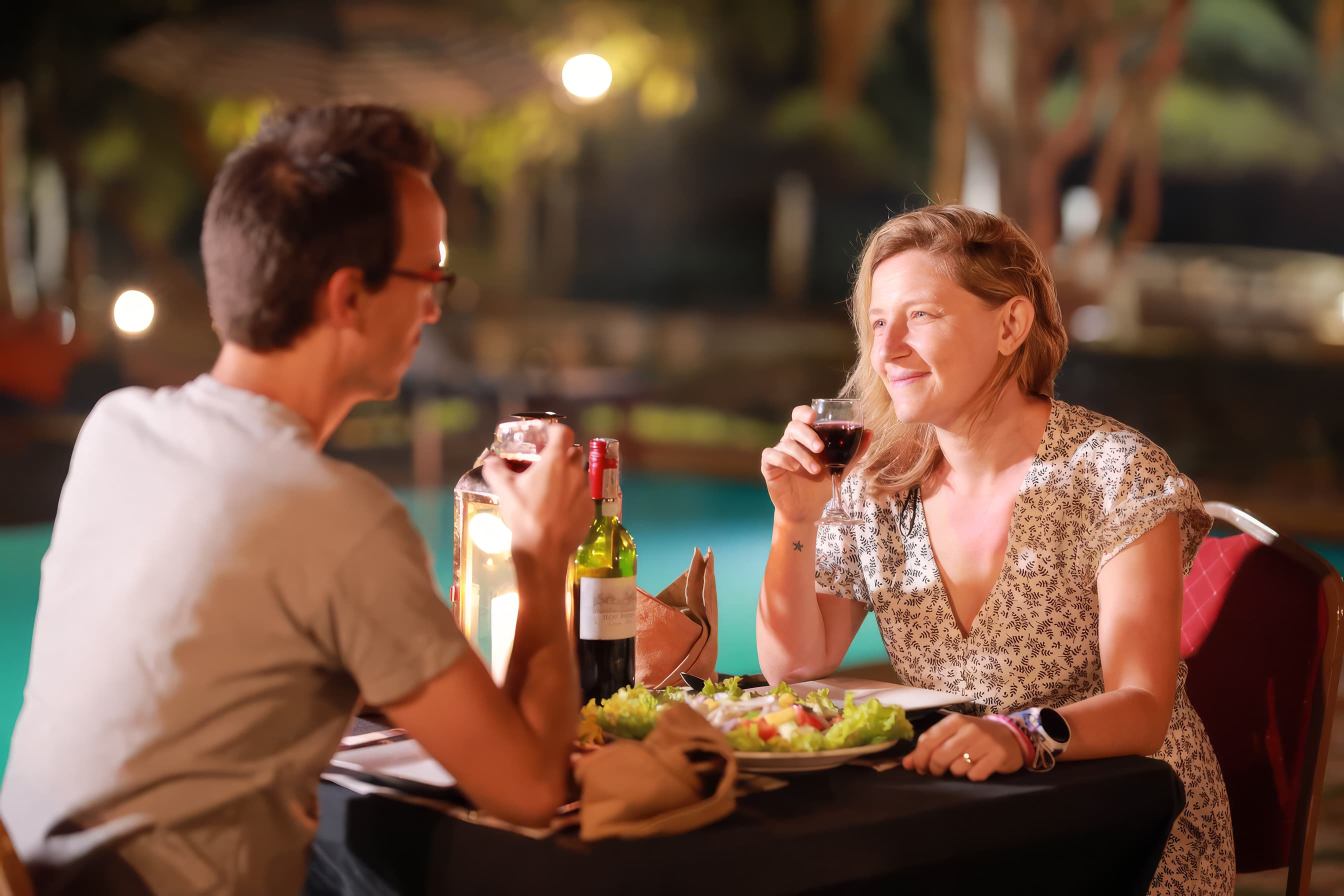 Dining by the pool
